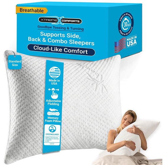 Xtreme Comforts Adjustable Foam Pillow — Standard — Standard · 26